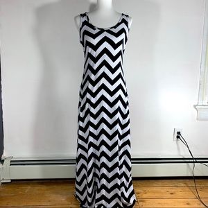 Black and white chevron maxi dress